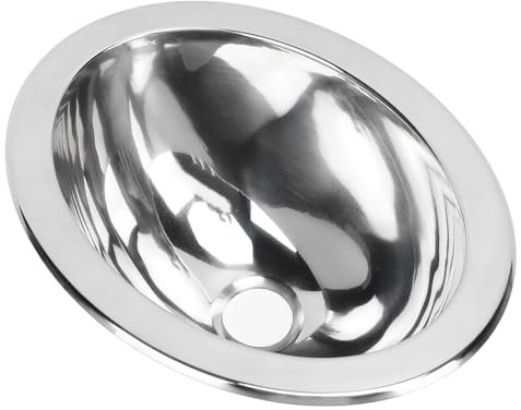 Lavabo da Bagno Ovale per 290x220x120 Mm Lucidato Lavello da Bar in Acciaio Inossidabile Lavandino della Cucina Incorporato Lavello per Lavabo a Vasca Singola con Foro di