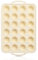 Foepoge Silicone Mini Muffin Tray 24 Cup with Metal Frame, Non Stick Silicone Mini Cupcake Tray with Handle, Muffin Moulds for Baking, Yorkshire Pudding Tray, Cupcake Tin, Beige