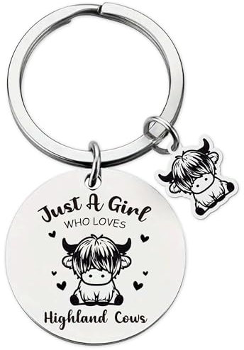 Soireeparty Lustige Katze Hochland Kuh Ratte Ziege Hai Schwein Schlüsselanhänger für Frauen Tierliebhaber Geschenk Just A Girl Who Loves Schlüsselanhänger mit Cartoon-Anhänger, Tiergeschenke für