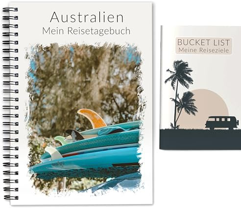 Reisetagebuch Australien + Bucket List | Achtsamkeits-Tagebuch und Reiseplaner mit viel Abwechslung | Für 3 Wochen | Gestalte deinen eigenen Australien Reiseführer | Ringbuch DIN A5 | Calmondo