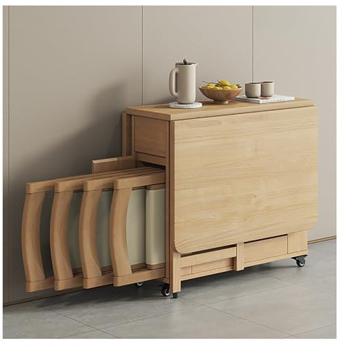 table a manger pliante Table À Manger Pliante Et Chaises, Table À Abattant Rétractable En Bois Massif Avec Tiroir De Rangement For Salon, Hospitalité, Bureau Portable Extensible Robuste Et Facile À In