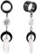 DOEARKO Flesh Tunnel mit Moon Anhänger Double Flared Edelstahl Ohr Tunnel Plug Piercing Schmuck 8 mm-16 mm (Schwarz, 10mm)