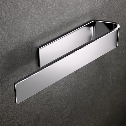 Design Hamburgo Toalleros de Baño sin Taladro | Toallero Adhesivo para baño y Cocina | Cuelga Toallas Baño Adhesivo (Cromo, 22 cm)