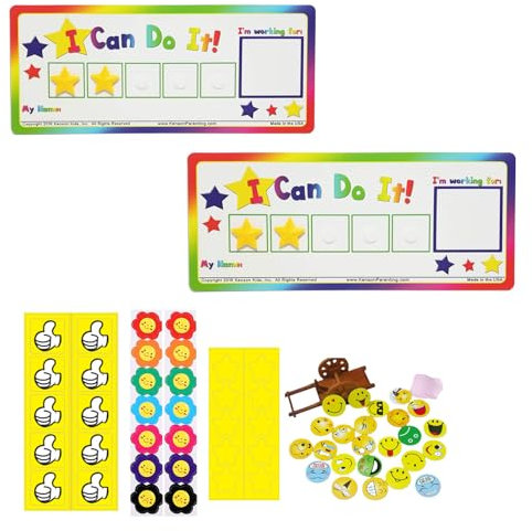 Mengger Belohnungstafel Kinder, [2 Belohnungstafel+ 58 Magnete] Belohnungssystem für Verantwortung Wochenplaner Kinder Magnetischer Stundenplan Belohnungssystem Kinder Kinder Belohnungstafel