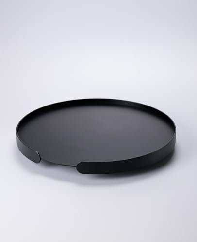 Tablett Outdoor Aluminium wetterfest – LILO, rundes Metalltablett Ø 38 cm, stabil & pflegeleicht, spülmaschinenfest & Kratzfest, für Wohnzimmer, Küche, Balkon & Garten, Made in EU (Schwarz)