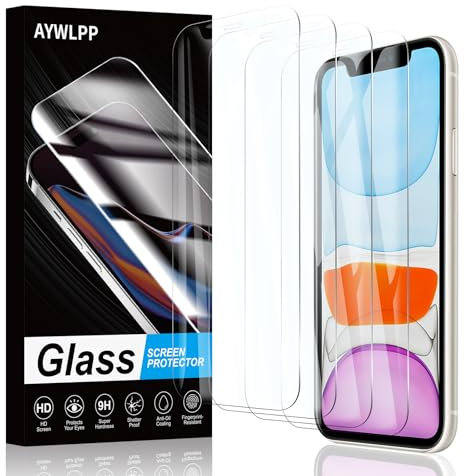 AYWLPP Screen Protector for iPhone 11/iPhone XR Accessories, 4* Tempered Glass Film, Ultra Durable 9H Hardness, Anti-Scratch Protection, Bubble-Free, High Sensitivity, Impact-Resistant