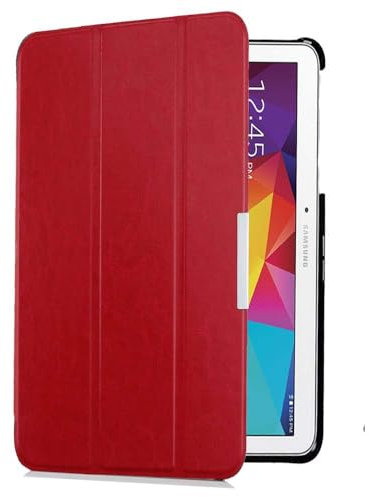 AKLiSa Funda protectora para Galaxy Tab 4 10.1 con función de encendido y apagado automático, adecuada para Samsung Galaxy Tab 4 de 10.1 pulgadas SM-T530 T531 T535 funda protectora inteligente (rojo)