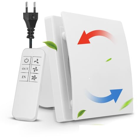 Strixorn VMC Bagno 100 mm, estrattore aria 130 m³/h estrattore aria bagno con telecomando, 2 direzioni, 3 velocità, potente ventilazione, per bagno, cucina, WC, garage