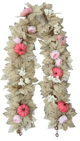 siduytin Weidenkränze, künstliche Kränze zum Aufhängen und Aufhängen für Thanksgiving, Weihnachten, drinnen und draußen. , Rosa Rattan Modell A , A