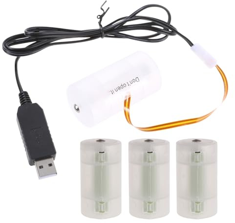 Laikoutd USB Stromrichter 5 V Auf 6 Batterie Eliminatoren Ersetzen 4 Stück 1 5 LR20 D Anschlüsse Für Spielzeug Taschenlampen Kein Batterie Austausch Set