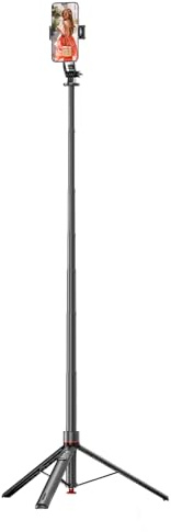 ASHATA Extendable Selfie Stick Tripod, 69.3 Inches Portable Adjustable Phone Stand with Auto Pop Up Legs and Magnetic Remote, 360° Rotation for IOS for Android Smartphones Camera