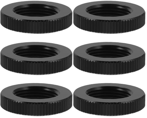 TEHAUX 6pcs Knurled Microphone Stand Nuts 5/8-27 Tripod Thread Conversion Adapter Double Locking Screw Nuts for Secure Microphone and Camera Tripod Mounting