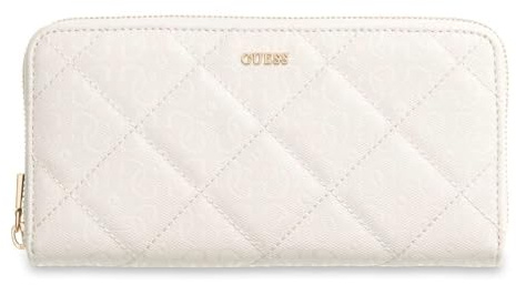 GUESS Geldbörse Libby SLG Zip Around Wallet Cream White Creme