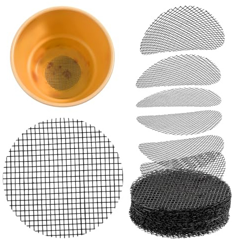 Amaxiu 120Pcs Plant Pots Hole Mesh Pad, 2 In Round Flower Pot Drainage | Mesh Mats Bonsai Potting, Eye Mesh Mats, Barrier for Gardening to Prevent Soil, Leaking Horticultural Enthusiasts