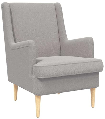 vidaXL Sessel Hellgrau Bouclé, Sessel, modernes Design, Bequeme Sitzfläche, Boucle-Stoff, funktionaler Metallrahmen, stylisches Wohnzimmer