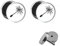 Treuheld® | Set - BLÜTE Einer Pusteblume - 2 Ohrstecker zum Schrauben mit Löwenzahn - SCHWARZ-WEIßE Fake Plugs mit Blume