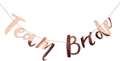 Oblique Unique® Team Bride Girlande Banner 1,2m - Rose Gold - JGA Junggesellinnenabschied Hen Party Deko