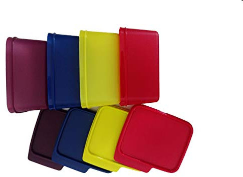 Aspiration's Tupperware Keep Tab Plastic Container Set, 1.2 litres (Set of 4) with Free Soft Cotton Handkerchief (1 Pc) (Any Color)