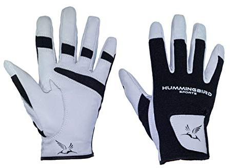 Hummingbird Sports Guanti in pelle per lacrosse e hockey su prato da ragazza (grigio, L)