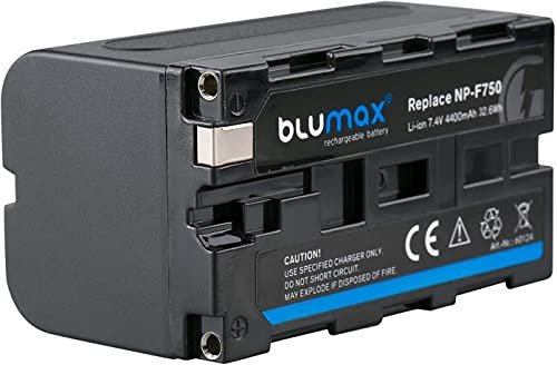 Blumax Akku kompatibel mit Sony NP-F750 / NP-F550 | 4400mAh (Blackmagic NP-F570) Videoleuchten Fieldmonitore Blitzgeräte