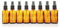 Aura 50ml AMBER Glass Bottles with Black ATOMISER Sprays - PACK of 8