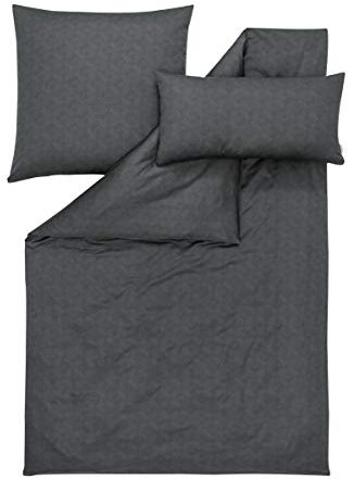 ESTELLA Satin de Luxe Bettwäsche 5 teilig Bettbezug 200 x 220 cm Kopfkissenbezug 2 x 80 x 80 cm + 2 x 40 x 80 cm Hamlet Graphit