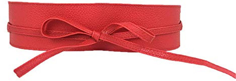 JIER Damen Taillengürtel Klassischer Obi Gürtel Wickelgürtel zum Schnüren Bindegürtel Hüftgürtel Ledergürtel Jeansgürtel Damengürtel (Rot)