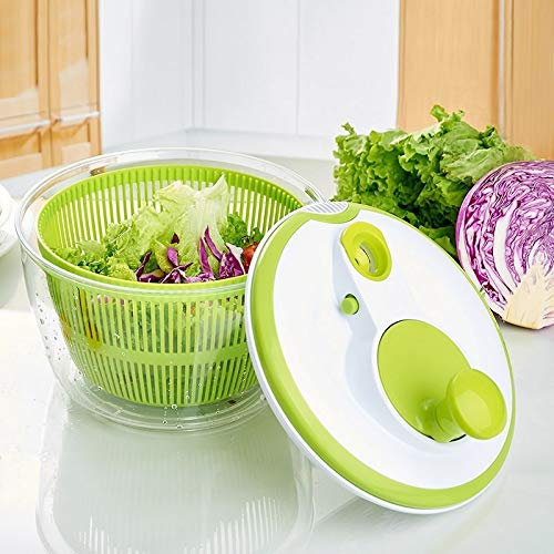 TIM-LI Large Salad Spinner 5L - BPA Free Manual Lettuce Dryer And Vegetable Washer with Quick Dry Design, Easy Spin for Vegetables/Fruit