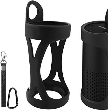 Geekria Bose SoundLink Revolve - Funda de Silicona para Altavoz Bluetooth inalámbrico portátil Impermeable Bose SoundLink Revolve con Llavero Funda Protectora (Blanco)