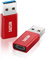 XAOSUN [10Gbps] USB C Female to USB Male Adapter (2-Pack), 3.1 USB A to USB C Adapter, One-Sided SuperSpeed Data Sync & 100W Fast Charging For iPhone 16/15/14,iPad Air/Mini,Samsung,Quest Link (Red)