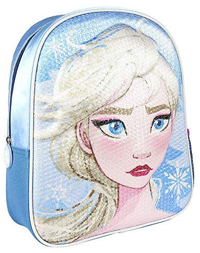 Cerdá, Mochila Infantil Frozen 2 con Lentejuelas 3D de Color Azul-Licencia Oficial Disney Studios Unisex niños, Multicolor, 260X310X100MM