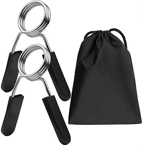 Euway Pinces pour barre de poids de 5,1 cm pour barre olympique Colliers de verrouillage à ressort pour haltérophilie, musculation, entraînement (peut ne pas convenir à une barre filetée creuse)