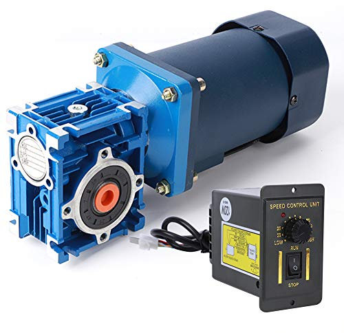 Moteur à engrenages à vis sans fin 120W AC 220V réduction à vis sans fin moteur électrique moteur de réduction de vitesse ca + régulateur de contrôle de vitesse accessoires(Rapport de réduction 15)