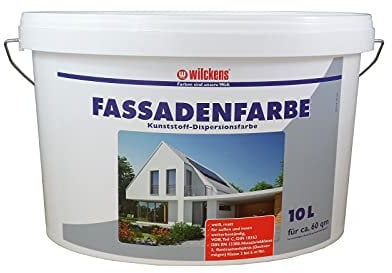 Wilckens FassadenfarbeWeiß Matt Dispersionsfarbe für den Außenbereich | Hochdeckende Wand- und Deckenfarbe mit matter Oberfläche | 10 Liter