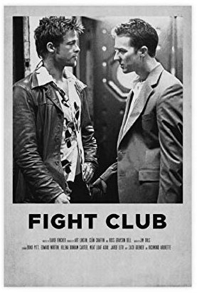 Fight Club Poster Retro Classic Movie 7 Leinwand Wandkunst Dekor Druck Bild Gemälde für Wohnzimmer Schlafzimmer Dekoration ungerahmt: 30 × 45 cm