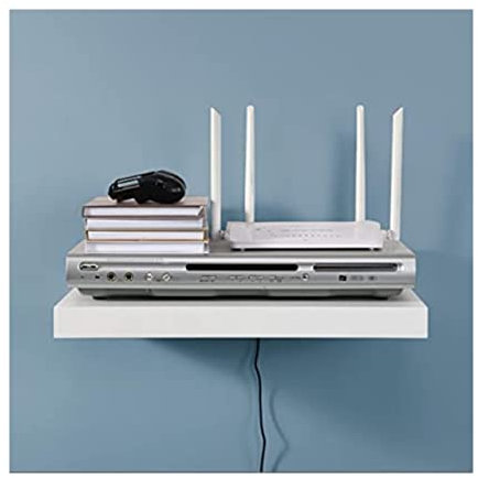 spot on dealz® 45cm Wall Floating Media Shelf TV Sky Box, DVD, PS4, X-box Space for Wires Living Room Decoration Modern Rectangular Wall Plug & Screws Included