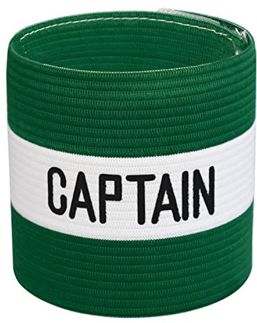 VerteLife Klassische Kapitänsband Spielführerbinde für Fußball und Training, Verstellbare Armbinde Kapitän Armbinde, Captains Armband für Erwachsene und Kinder - Einheitsgröße/Grün