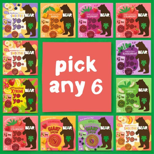 Bear Nibbles Yoyo Paws Pick Any 6 Multipack from 17 Flavours 30 x 20g (5 Packs Per Box, 6 Boxes) (Bear Yoyos, Paws, Treasures)