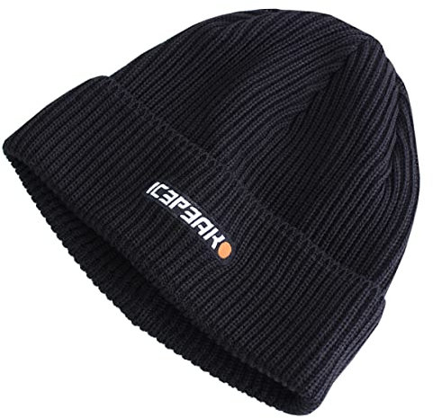 ICEPEAK Mütze Beanie Igal Strickmütze Wintermütze Skimütze (Schwarz, Einheitsgröße)
