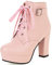 Vrupons Elegante Plateau-Stiefeletten mit Schnürung für Damen (Rosa, 39)