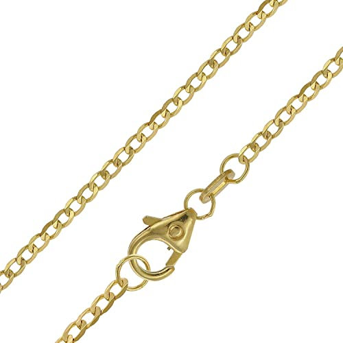 trendor Panzerkette 585 Gold / 14 Karat Weitpanzer-Collier 1,6 mm wunderschöne Geschenkidee, Halsschmuck für Damen und Herren, 51885-55 55 cm