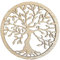 Pet-Jos Grand arbre de vie 60 cm Décoration murale familiale en bois En forme d’arbre Plus de couleurs Art mural minimaliste en ornements géométriques (gris)