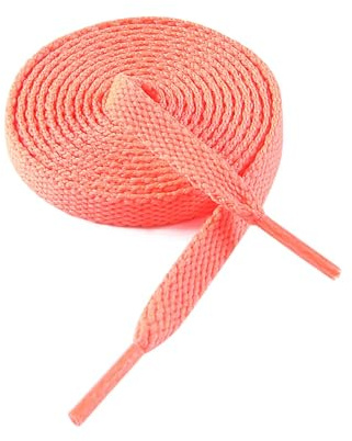 VSUDO Lacets Rouge Oranges Plats 200 cm pour Baskets, Lacets Chaussures Rouge Orange Plat pour Sneakers - Compatible avec Nike Air Force, Adidas Stan Smith, Converse, Vans (1 Paire-Rouge Orange-200cm)
