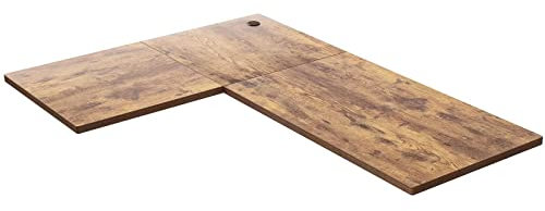 FEZIBO Langlebiger Stabiler Eckschreibtisch 18mm Tischplatte, 190 x 160 cm großes DIY L Form Brett für Schreibtisch Höhenverstellbar Elektrisch, MDF-Material, Braun