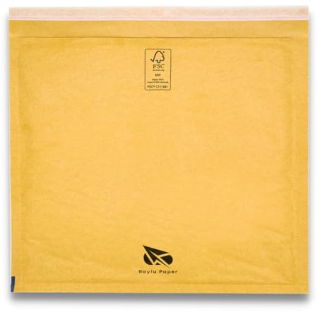 RAYLU PAPER – 10 Stück Gepolsterte Versandtaschen Braun Selbstklebende Luftpolsterumschläge Recycelbare Luftpolstertaschen für Dokumente und Warensendungen (180 x 160 mm (CD))