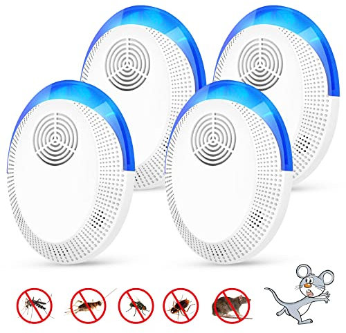 2025 NEW Ultrasonic Repellent Indoor Pest Controller,4Pack Mouse Mosquito Cockroach Insect Repellent, uitable for Room Indoor Outdoor Warehouse Garden etc Indoors Drive