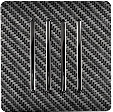 Trendi Switch 4 Gang 1 or 2 Way Rocker Modern Designer Light Switch in Carbon Fibre