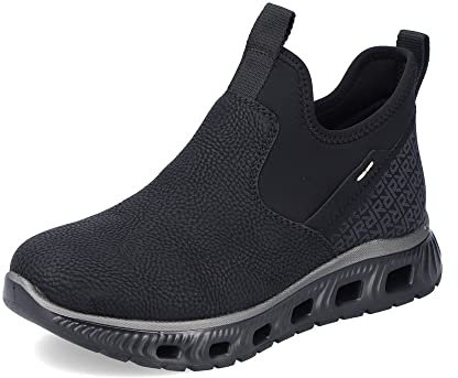 Rieker Damen Ankle Boots M6053, Frauen Stiefeletten,Kurzstiefel,uebergangsschuhe,uebergangsstiefel,gefüttert,Stiefel,schwarz (00),37 EU / 4 UK