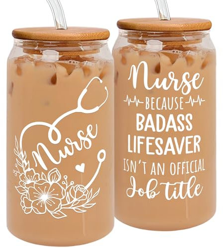 SUCHAGIFT Krankenschwester-Geschenke für Frauen – Krankenschwester-Zubehör für die Arbeit – Krankenschwestern-Wochen-Geschenk, Krankenschwester-Abschlussgeschenk, Muttertag – 473 ml Dose, Glas