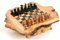Juego de ajedrez de madera de olivo de Zerazi – 35/35 cm – piezas talladas a mano, cajones de almacenamiento y diseño único (L)